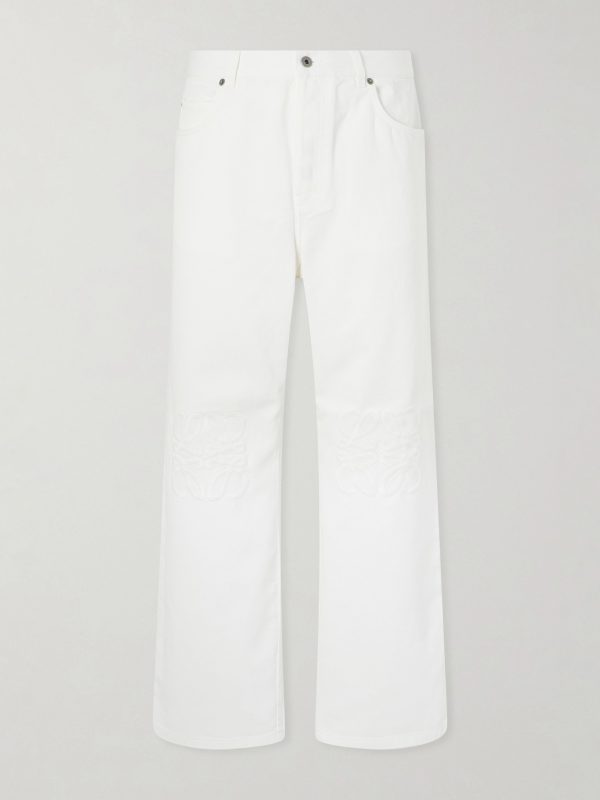 Wide-Leg Anagram-Embroidered Jeans Wide-Leg Anagram-Embroidered Jeans