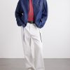 Wide-Leg Anagram-Embroidered Jeans - OU Wide-Leg Anagram-Embroidered Jeans - OU