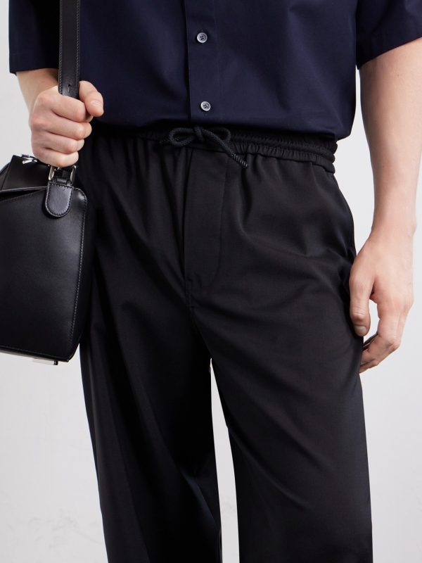 Straight-Leg Wool Drawstring Trousers - CU Straight-Leg Wool Drawstring Trousers - CU