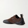 Grip Logo-Appliquéd Trimmed-Suede Sneakers - BK
