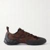 Grip Logo-Appliquéd Trimmed-Suede Sneakers