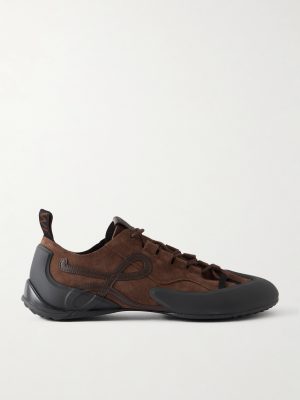 Grip Logo-Appliquéd Trimmed-Suede Sneakers Grip Logo-Appliquéd Trimmed-Suede Sneakers