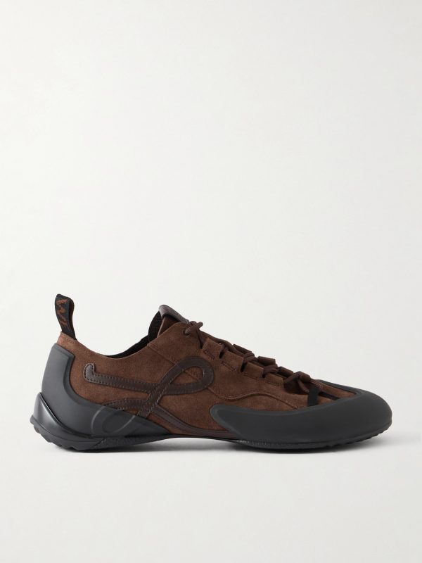 Grip Logo-Appliquéd Trimmed-Suede Sneakers