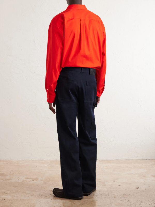 Logo-Embroidered Wide-Leg Cotton-Blend Drill Trousers - BK Logo-Embroidered Wide-Leg Cotton-Blend Drill Trousers - BK