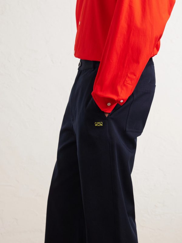 Logo-Embroidered Wide-Leg Cotton-Blend Drill Trousers - CU Logo-Embroidered Wide-Leg Cotton-Blend Drill Trousers - CU