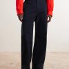 Logo-Embroidered Wide-Leg Cotton-Blend Drill Trousers - FR Logo-Embroidered Wide-Leg Cotton-Blend Drill Trousers - FR