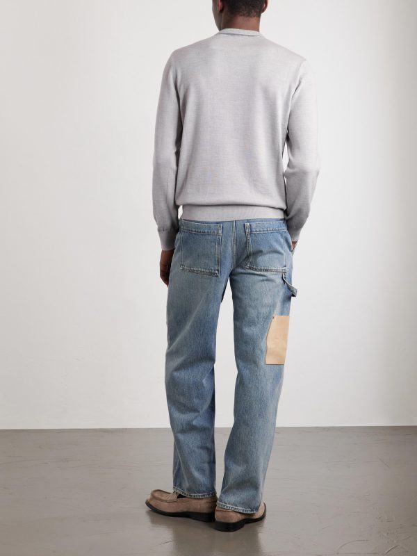 Anagram-Embroidered Wool-Blend Sweater - BK Anagram-Embroidered Wool-Blend Sweater - BK