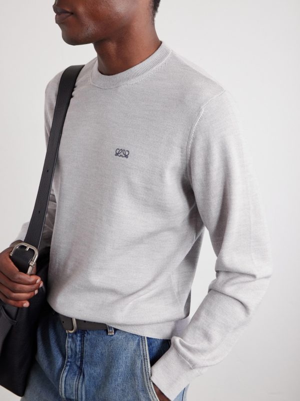 Anagram-Embroidered Wool-Blend Sweater - CU Anagram-Embroidered Wool-Blend Sweater - CU