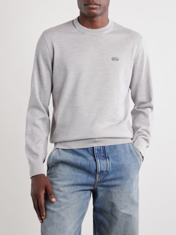 Anagram-Embroidered Wool-Blend Sweater - FR Anagram-Embroidered Wool-Blend Sweater - FR