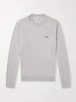 Anagram-Embroidered Wool-Blend Sweater