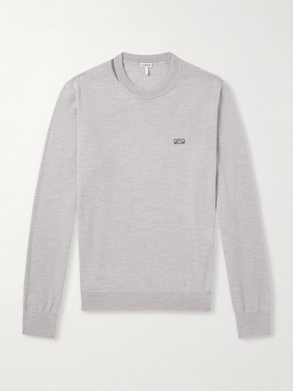 Anagram-Embroidered Wool-Blend Sweater Anagram-Embroidered Wool-Blend Sweater