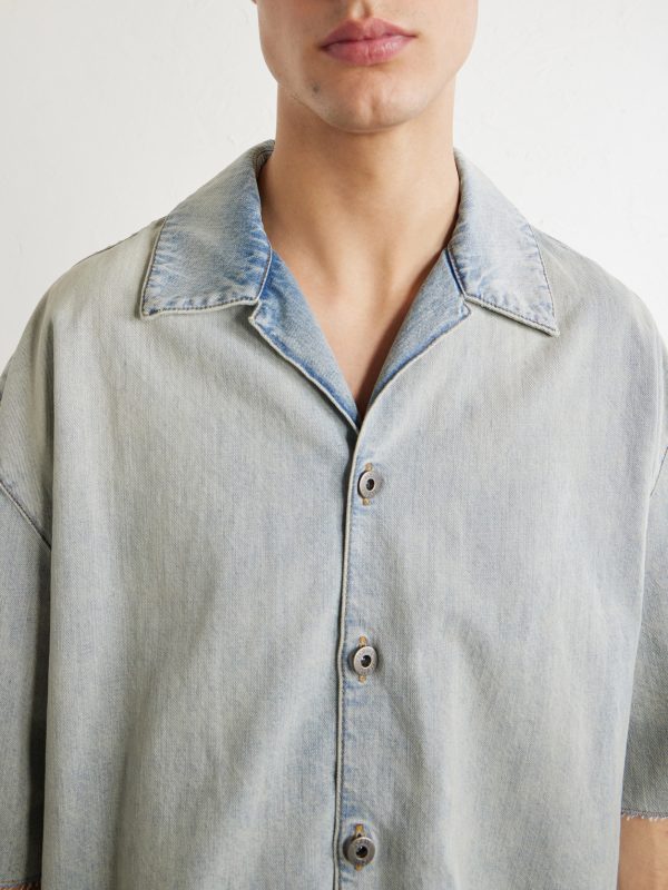 Camp-Collar Denim Shirt - E1 Camp-Collar Denim Shirt - E1