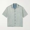 Camp-Collar Denim Shirt Camp-Collar Denim Shirt