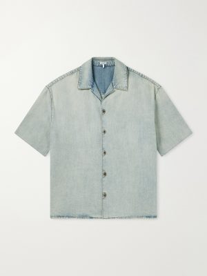 Camp-Collar Denim Shirt Camp-Collar Denim Shirt