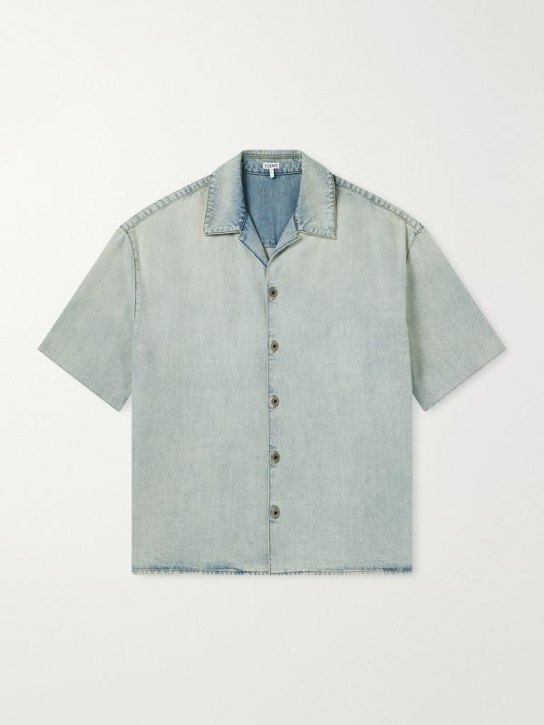 Camp-Collar Denim Shirt Camp-Collar Denim Shirt