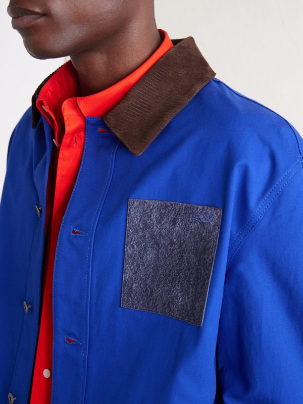 Suede-Trimmed Cotton Jacket - CU Suede-Trimmed Cotton Jacket - CU