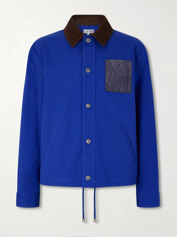 Suede-Trimmed Cotton Jacket Suede-Trimmed Cotton Jacket
