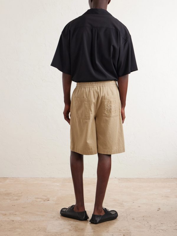 Straight-Leg Cotton Drawstring Shorts - BK