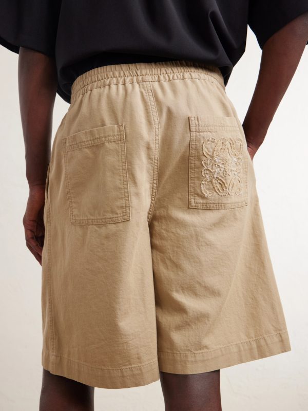 Straight-Leg Cotton Drawstring Shorts - E2