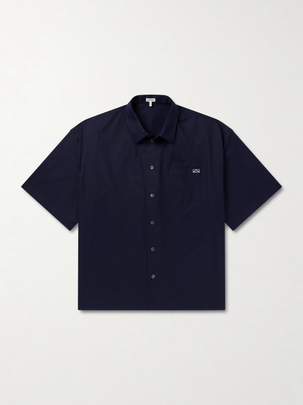 Anagram-Embroidered Cotton-Twill Shirt Anagram-Embroidered Cotton-Twill Shirt