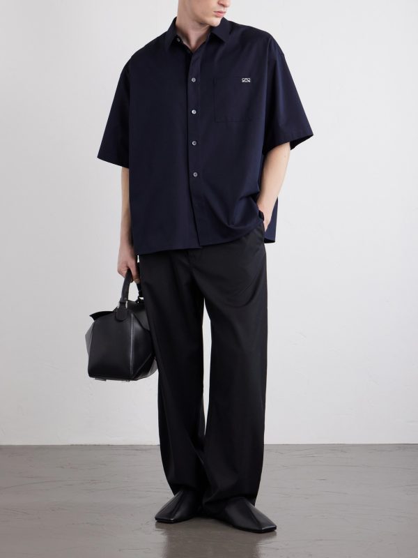 Anagram-Embroidered Cotton-Twill Shirt - OU Anagram-Embroidered Cotton-Twill Shirt - OU