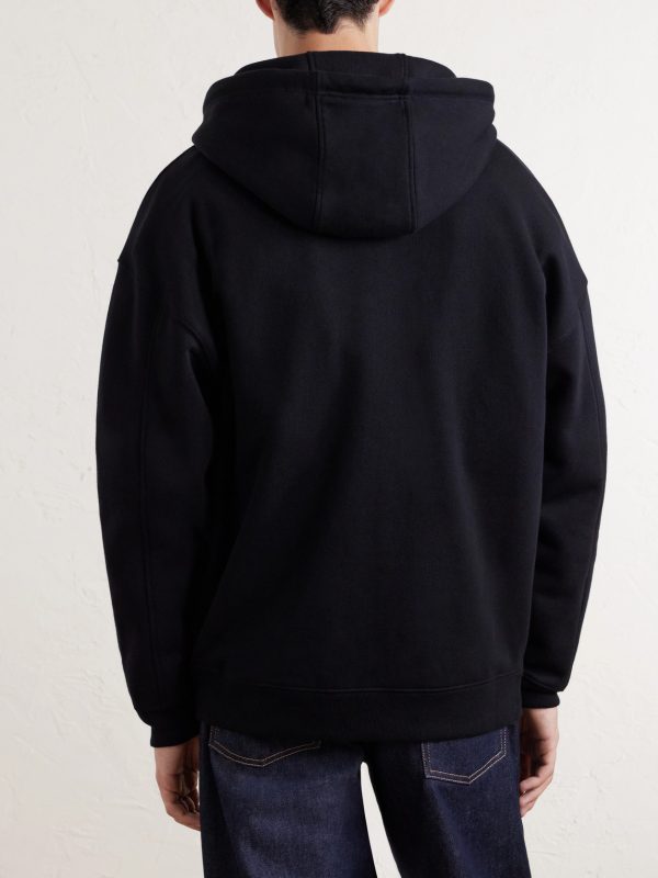 Anagram-Embroidered Cotton-Jersey Zip-Up Hoodie - BK Anagram-Embroidered Cotton-Jersey Zip-Up Hoodie - BK