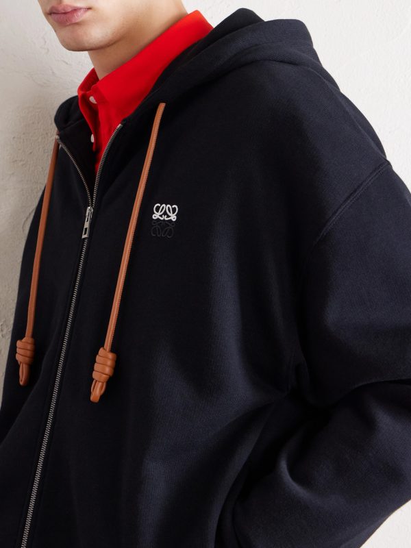 Anagram-Embroidered Cotton-Jersey Zip-Up Hoodie - CU Anagram-Embroidered Cotton-Jersey Zip-Up Hoodie - CU