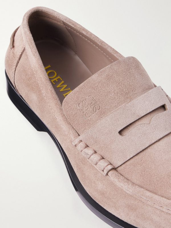 Bobine Logo-Debossed Suede Loafers - CU Bobine Logo-Debossed Suede Loafers - CU