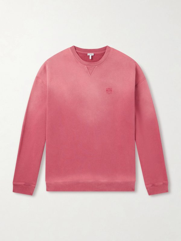 Anagram-Embroidered Cotton-Jersey Sweatshirt