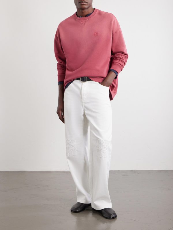 Anagram-Embroidered Cotton-Jersey Sweatshirt - OU