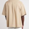 Camp-Collar Anagram-Detailed Cotton-Twill Shirt - BK