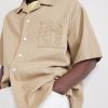 Camp-Collar Anagram-Detailed Cotton-Twill Shirt - CU