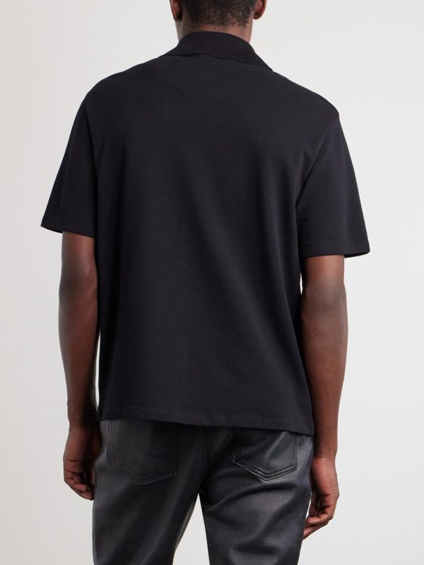 Anagram-Embroidered Cotton-Piqué Polo Shirt - BK Anagram-Embroidered Cotton-Piqué Polo Shirt - BK