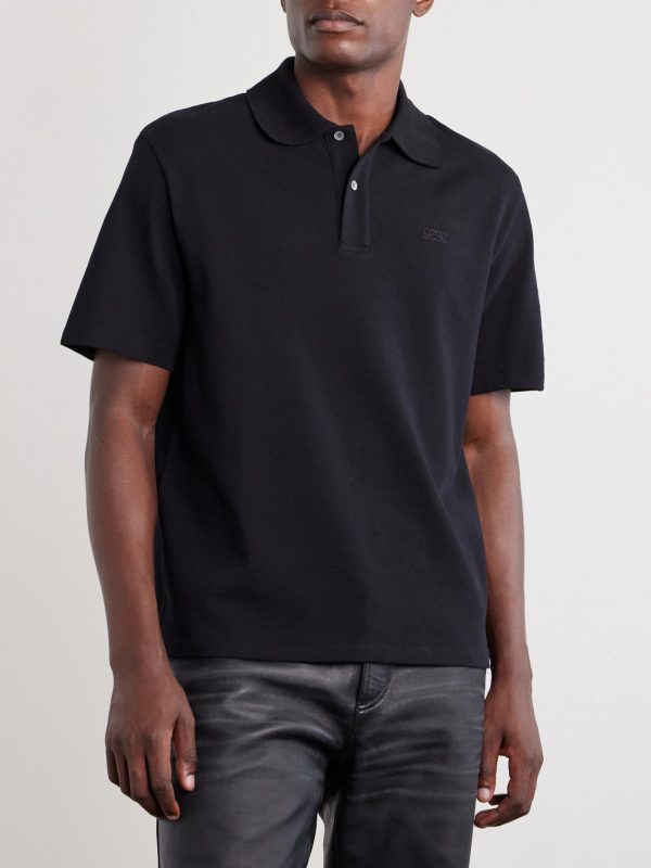 Anagram-Embroidered Cotton-Piqué Polo Shirt - FR Anagram-Embroidered Cotton-Piqué Polo Shirt - FR