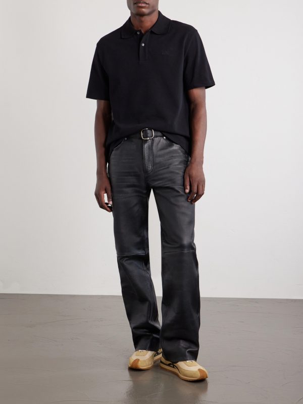 Anagram-Embroidered Cotton-Piqué Polo Shirt - OU Anagram-Embroidered Cotton-Piqué Polo Shirt - OU