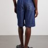 Wide-Leg Anagram-Detailed Cotton-Chambray Drawstring Shorts - BK Wide-Leg Anagram-Detailed Cotton-Chambray Drawstring Shorts - BK