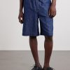 Wide-Leg Anagram-Detailed Cotton-Chambray Drawstring Shorts - FR Wide-Leg Anagram-Detailed Cotton-Chambray Drawstring Shorts - FR