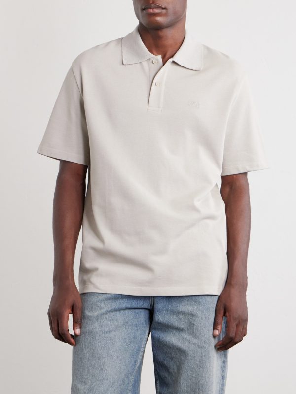 Anagram-Embroidered Cotton-Piqué Polo Shirt - FR Anagram-Embroidered Cotton-Piqué Polo Shirt - FR