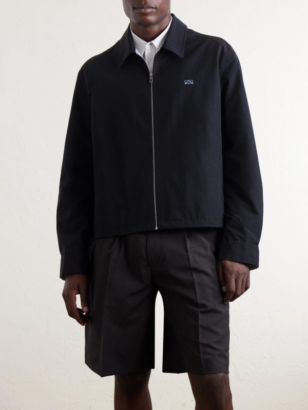 Logo-Embroidered Cotton-Blend Jacket - FR Logo-Embroidered Cotton-Blend Jacket - FR