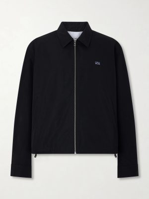 Logo-Embroidered Cotton-Blend Jacket