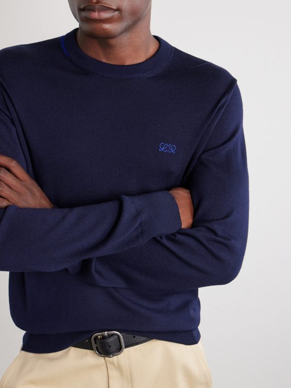 Anagram-Embroidered Wool-Blend Sweater - CU Anagram-Embroidered Wool-Blend Sweater - CU