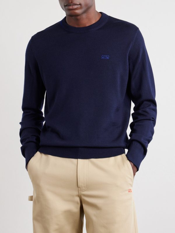 Anagram-Embroidered Wool-Blend Sweater - FR Anagram-Embroidered Wool-Blend Sweater - FR