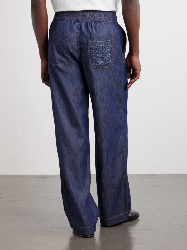 Anagram-Detailed Wide-Leg Jeans - BK