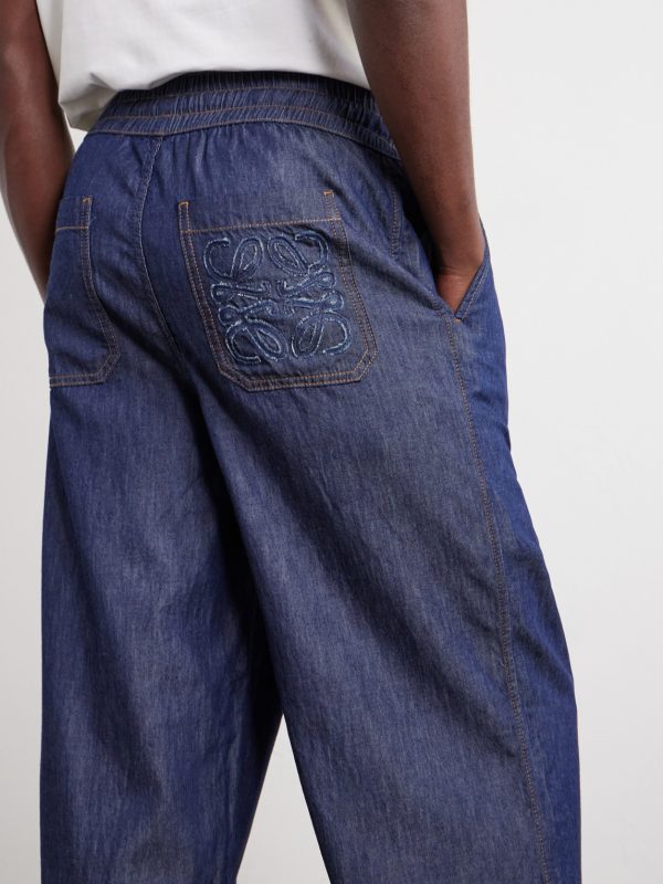 Anagram-Detailed Wide-Leg Jeans - E1