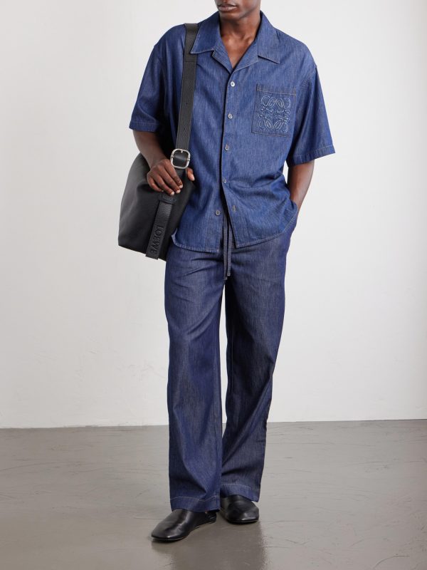Anagram-Detailed Wide-Leg Jeans - OU
