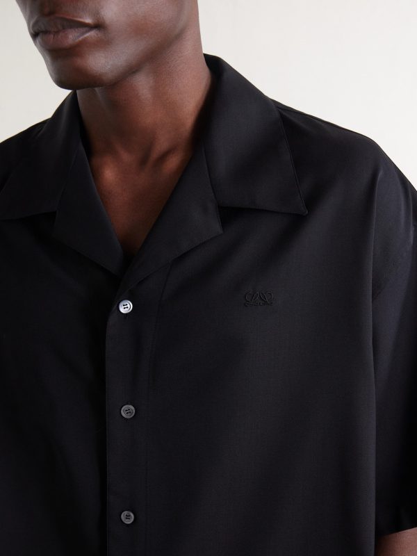 Logo-Embroidered Short-Sleeve Wool-Blend Shirt - CU