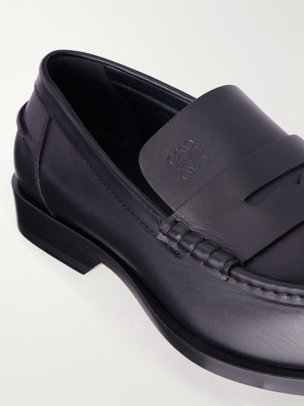 Bobine Anagram-Debossed Leather Loafers - CU Bobine Anagram-Debossed Leather Loafers - CU