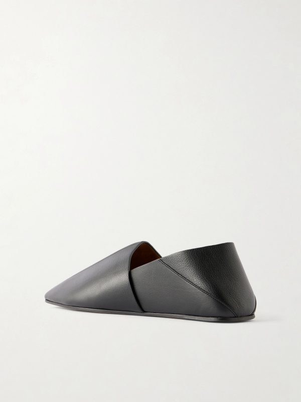 Origami Leather Slippers - BK