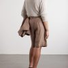 Straight-Leg Embellished Pleated Shorts - BK Straight-Leg Embellished Pleated Shorts - BK