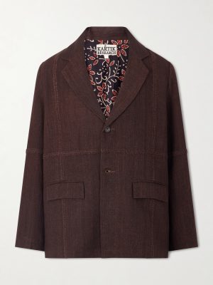 Rabari Embroidered Linen Suit Jacket
